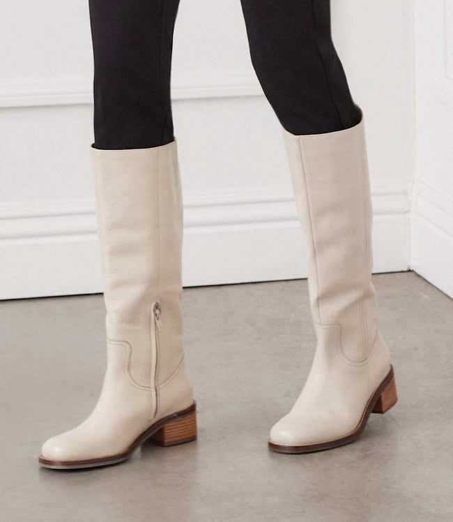 karen kane Off White Seychelles Sand In My Boots Round Toe Knee High Boots Karen Kane