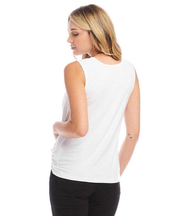 Karen Kane Off White Sleeveless Pick-Up Top Karen Kane