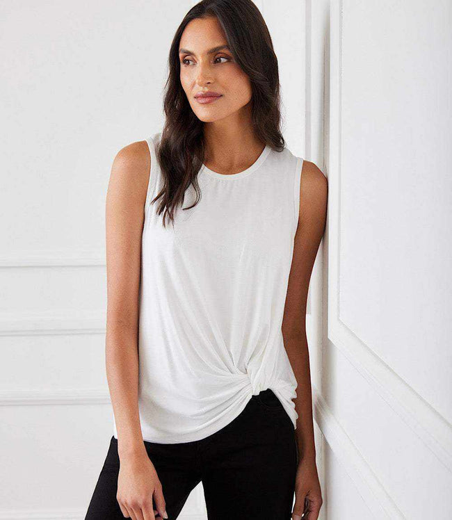karen kane Off White Sleeveless Pick-Up Top Karen Kane