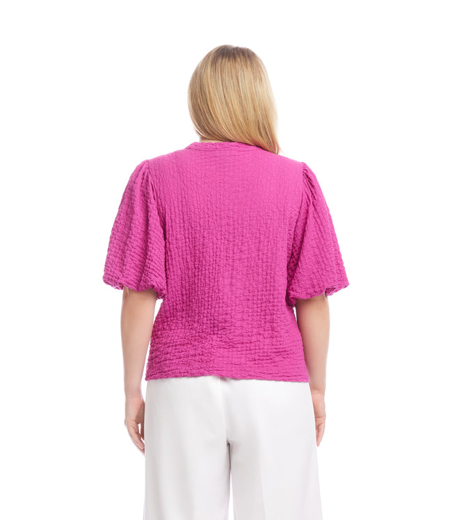 Karen Kane Orchid Plus Size Puff Sleeve Textured Top Karen Kane