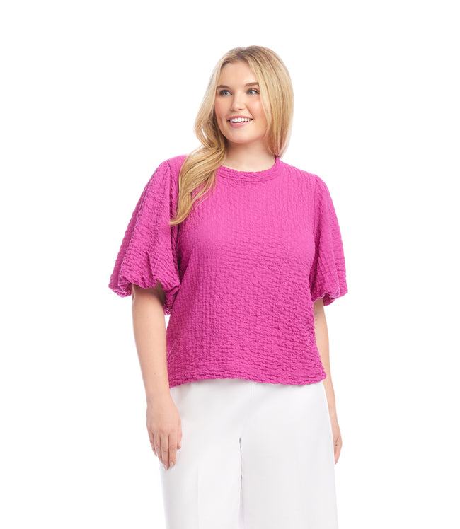 karen kane Orchid Plus Size Puff Sleeve Textured Top Karen Kane