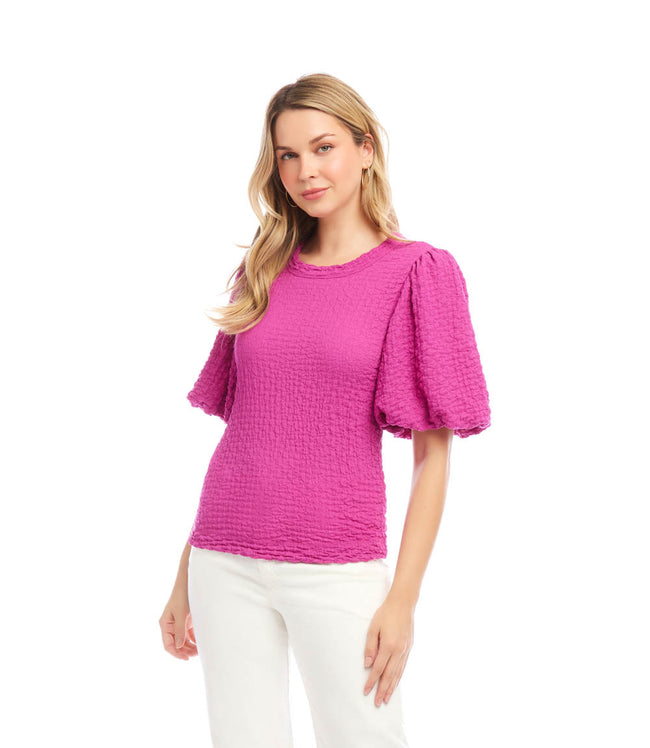 Karen Kane Orchid Puff Sleeve Textured Top Karen Kane