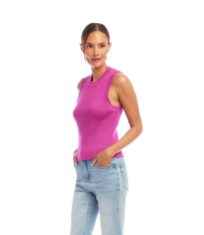 Karen Kane Orchid Sleeveless Ribbed Sweater Tank Karen Kane