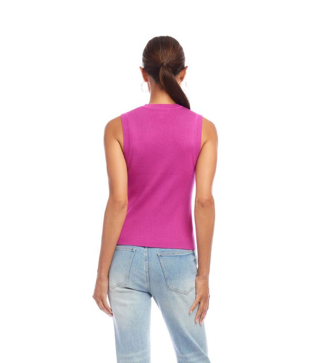 Karen Kane Orchid Sleeveless Ribbed Sweater Tank Karen Kane