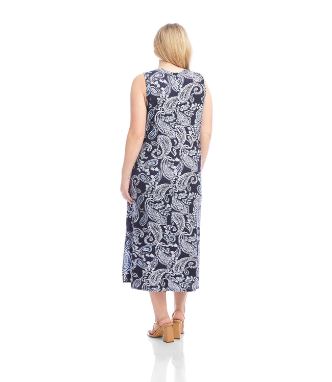 Karen Kane Paisley Plus Size Sleeveless Midi Dress Karen Kane