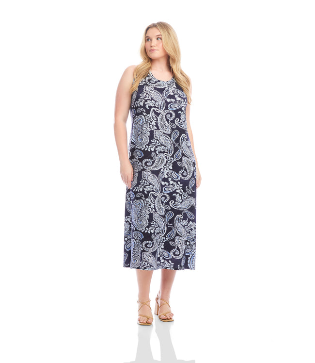 karen kane Paisley Plus Size Sleeveless Midi Dress Karen Kane