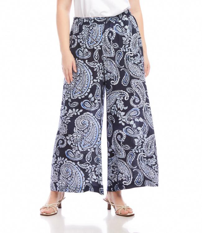 karen kane Paisley Plus Size Wide-Leg Pants Karen Kane