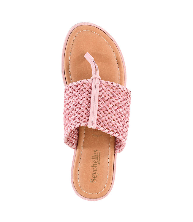 Karen Kane Pink Florence Basketweave Thong Sandals Karen Kane