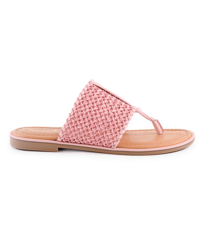 Karen Kane Pink Florence Basketweave Thong Sandals Karen Kane