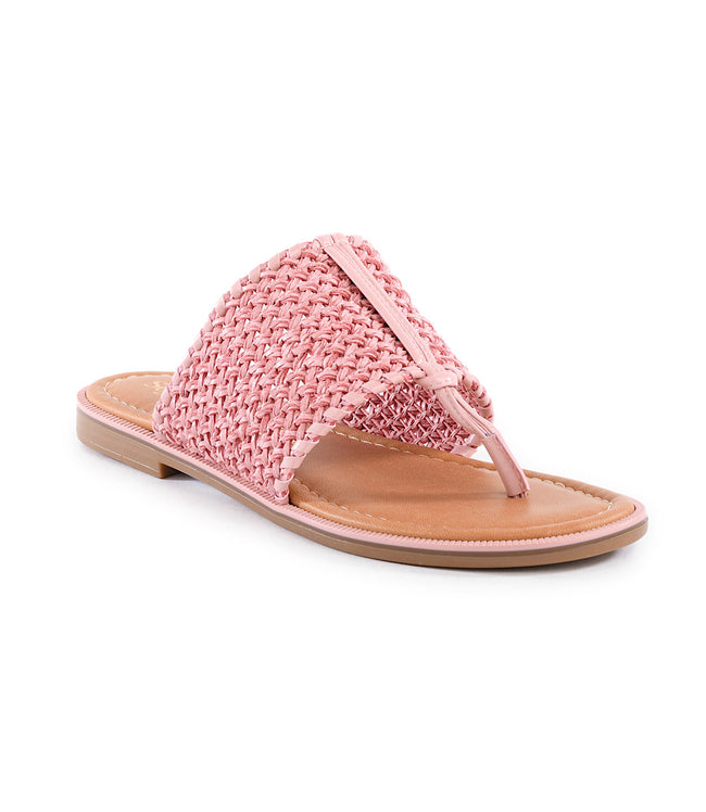 karen kane Pink Florence Basketweave Thong Sandals Karen Kane