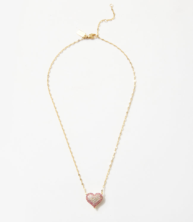 Karen Kane Pink Ombré Crystal Heart Necklace Karen Kane