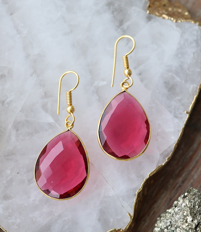 Karen Kane Pink Pink Quartz Teardrop Earrings Karen Kane