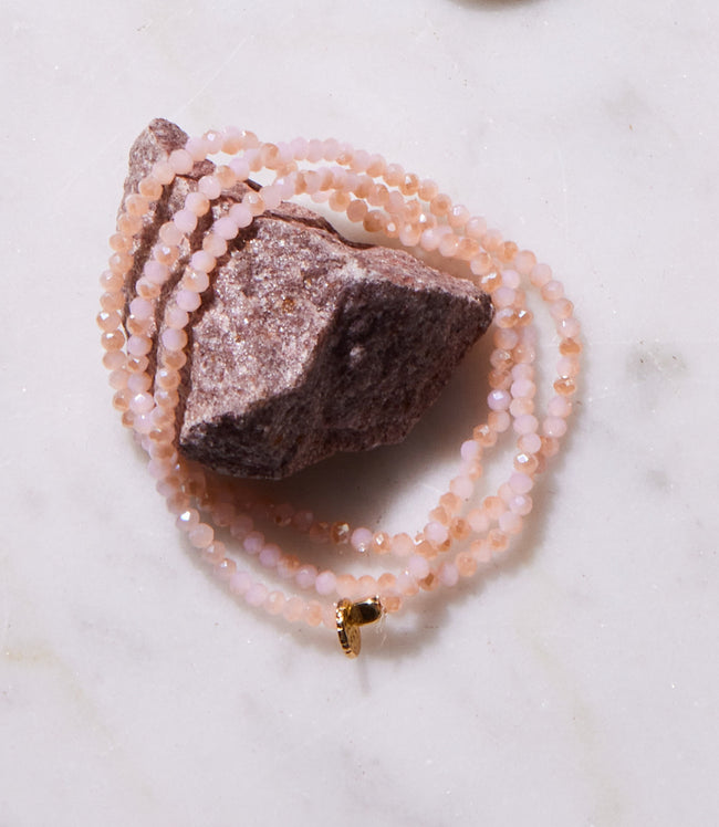 Karen Kane Powder Pink Beaded Gemstone Wrap Bracelet Karen Kane