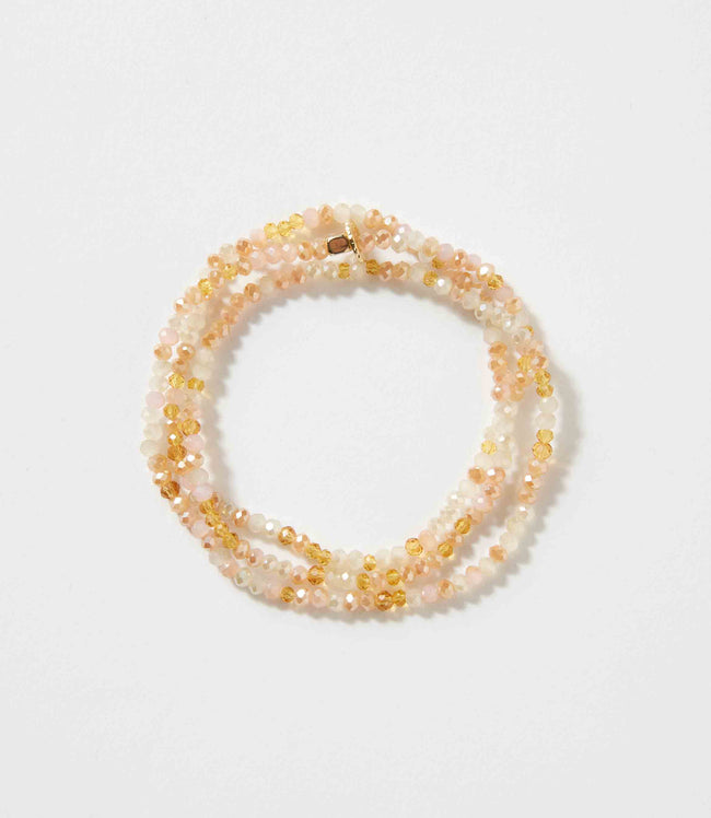 karen kane Powder Pink Beaded Gemstone Wrap Bracelet Karen Kane