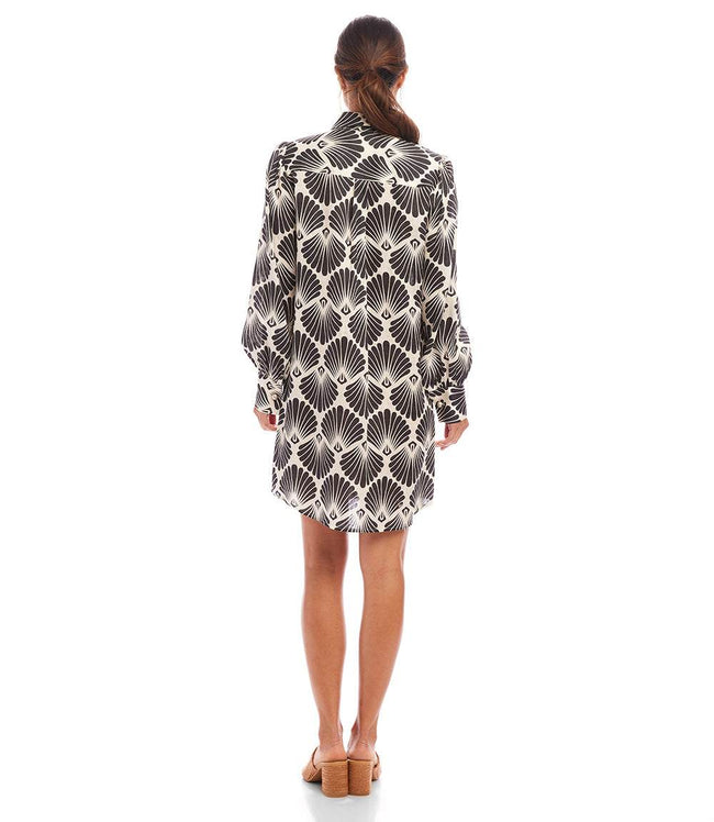 Karen Kane Print Blouson Sleeve Linen Shirtdress Karen Kane