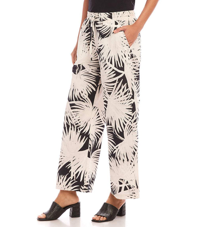 Karen Kane Print Drawstring Cropped Pants Karen Kane