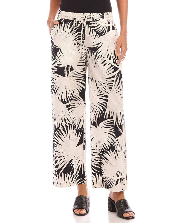 karen kane Print Drawstring Cropped Pants Karen Kane