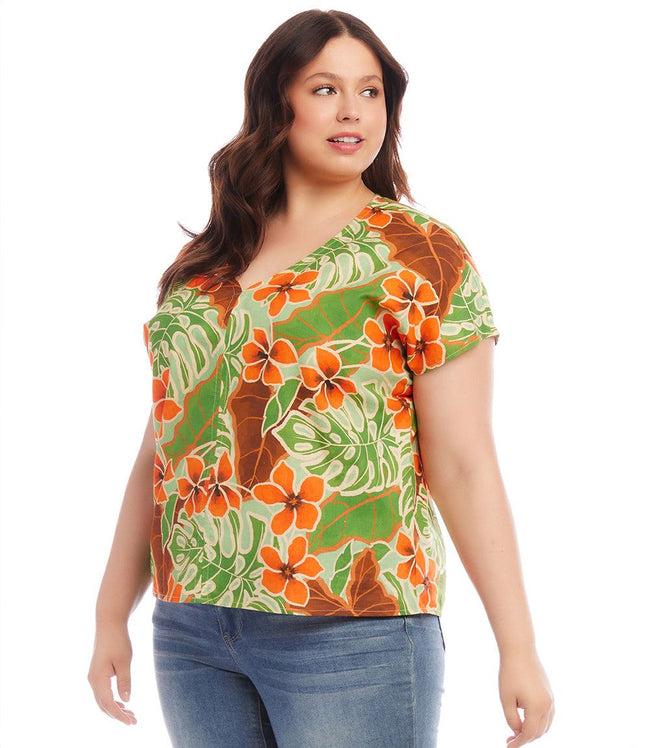 Karen Kane Print Plus Size Dolman Sleeve Top Karen Kane
