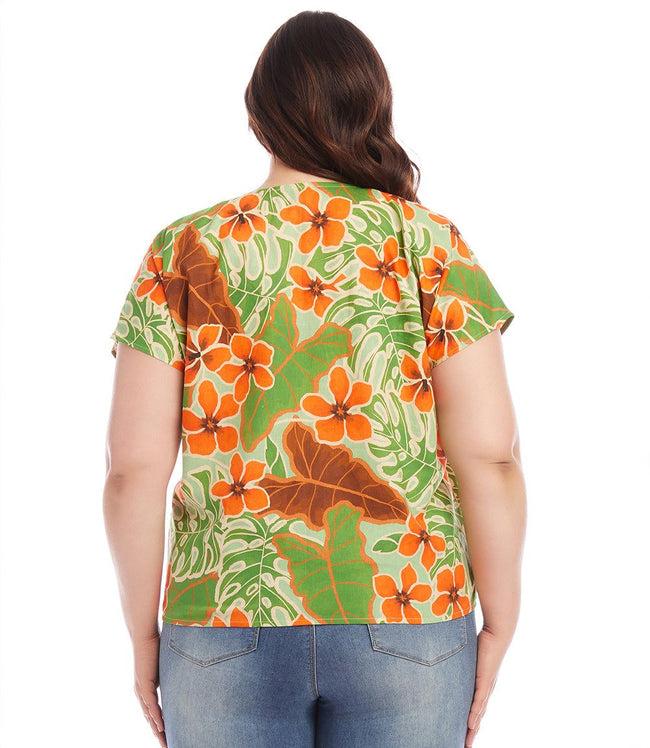 Karen Kane Print Plus Size Dolman Sleeve Top Karen Kane
