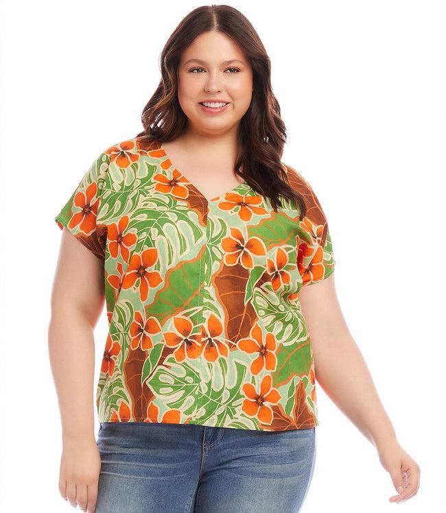 karen kane Print Plus Size Dolman Sleeve Top Karen Kane