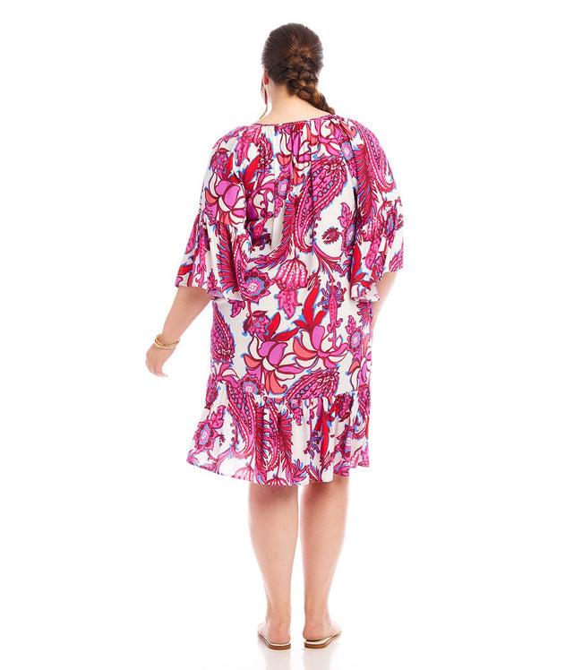 Karen Kane Print Plus Size Ruffle Hem Dress Karen Kane