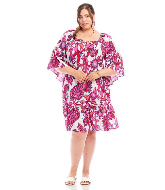 karen kane Print Plus Size Ruffle Hem Dress Karen Kane