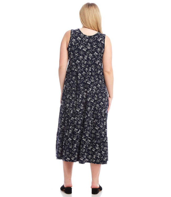 Karen Kane Print Plus Size Sleeveless Tiered Midi Dress Karen Kane