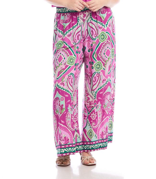 Karen Kane Print Plus Size Wide-Leg Pants Karen Kane