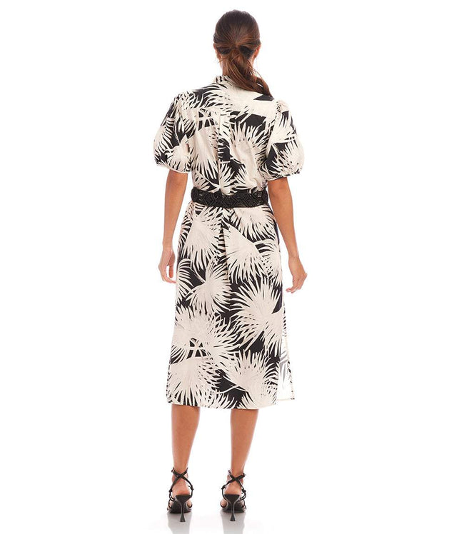 Karen Kane Print Puff Sleeve Midi Shirtdress Karen Kane