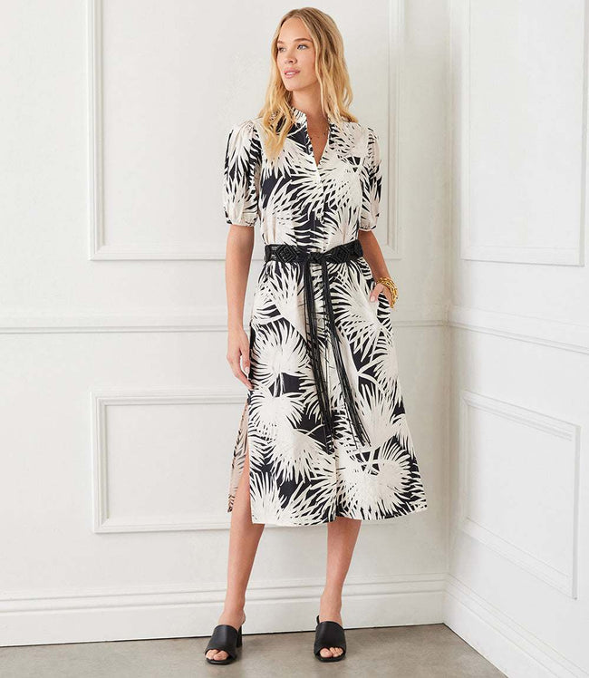 karen kane Print Puff Sleeve Midi Shirtdress Karen Kane