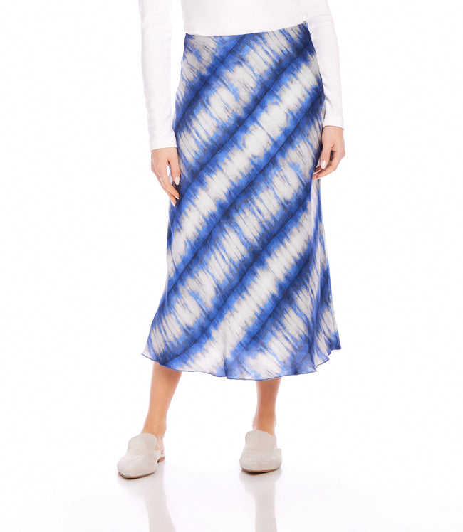 Karen Kane Print Satin Bias Cut Midi Skirt Karen Kane