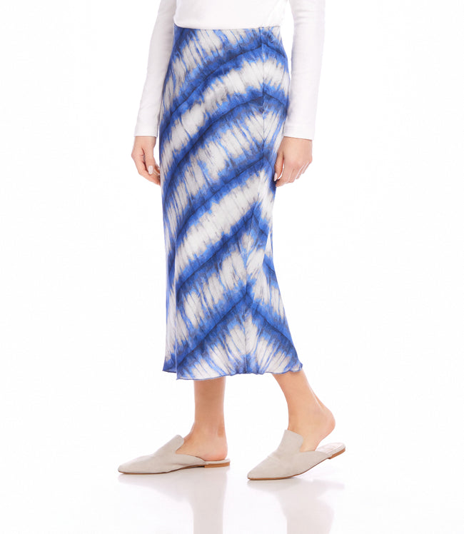 Karen Kane Print Satin Bias Cut Midi Skirt Karen Kane