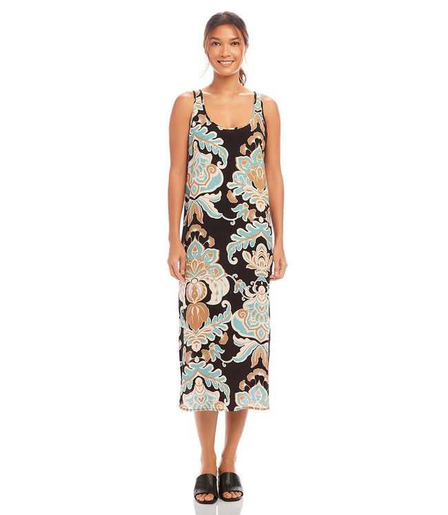 Karen Kane Print Sleeveless Side-Slit Tank Dress Karen Kane