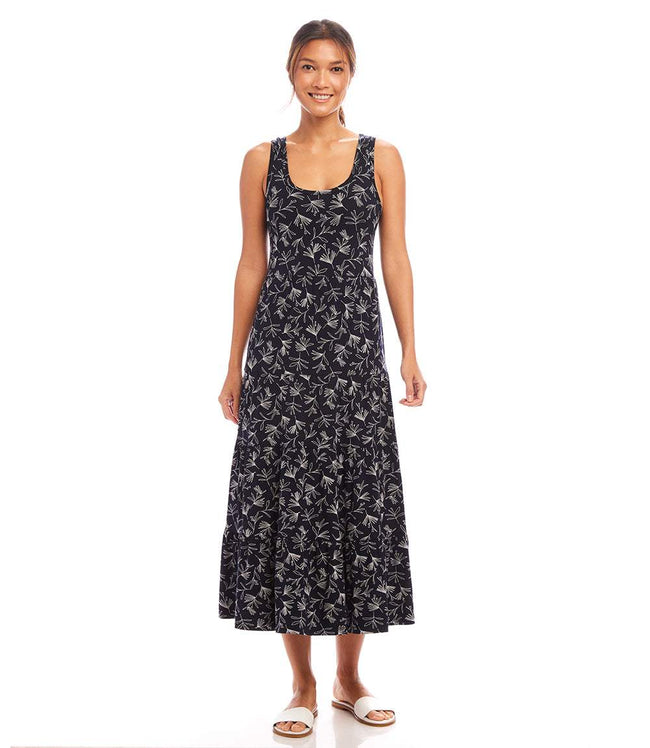 Karen Kane Print Sleeveless Tiered Midi Dress Karen Kane