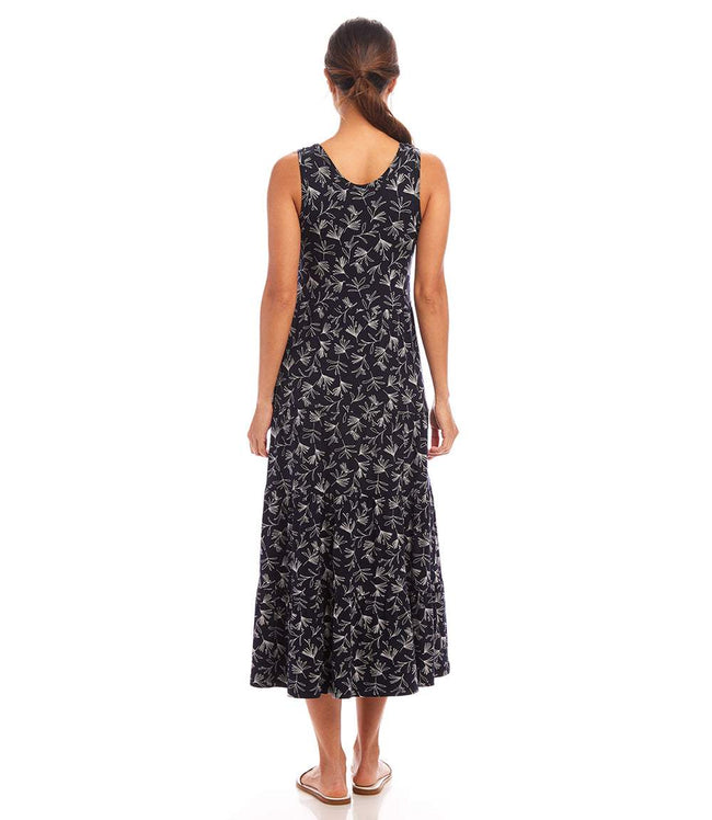 Karen Kane Print Sleeveless Tiered Midi Dress Karen Kane