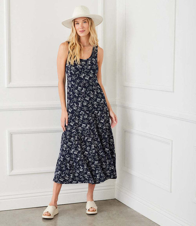 karen kane Print Sleeveless Tiered Midi Dress Karen Kane