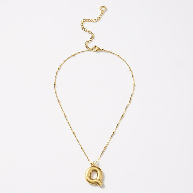 Karen Kane Q Gold Bubble Letter Charm Necklace Karen Kane