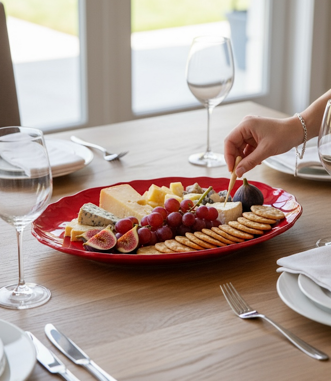 Karen Kane Red Melamine Rustic Red Platter Karen Kane