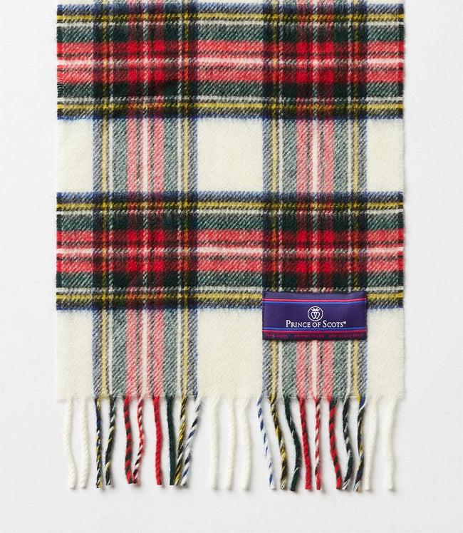 Karen Kane Red Merino Wool Fringed Plaid Scarf Karen Kane