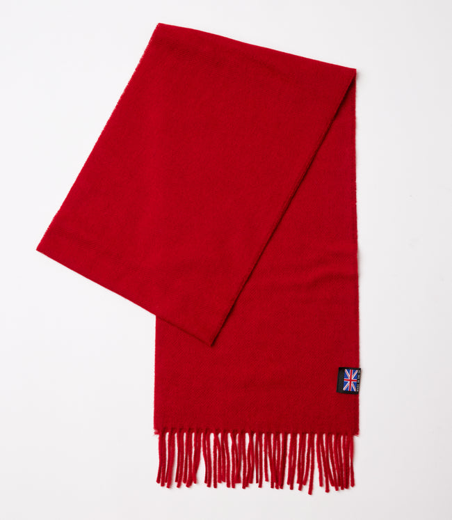 Karen Kane Red Merino Wool Fringed Scarf Karen Kane