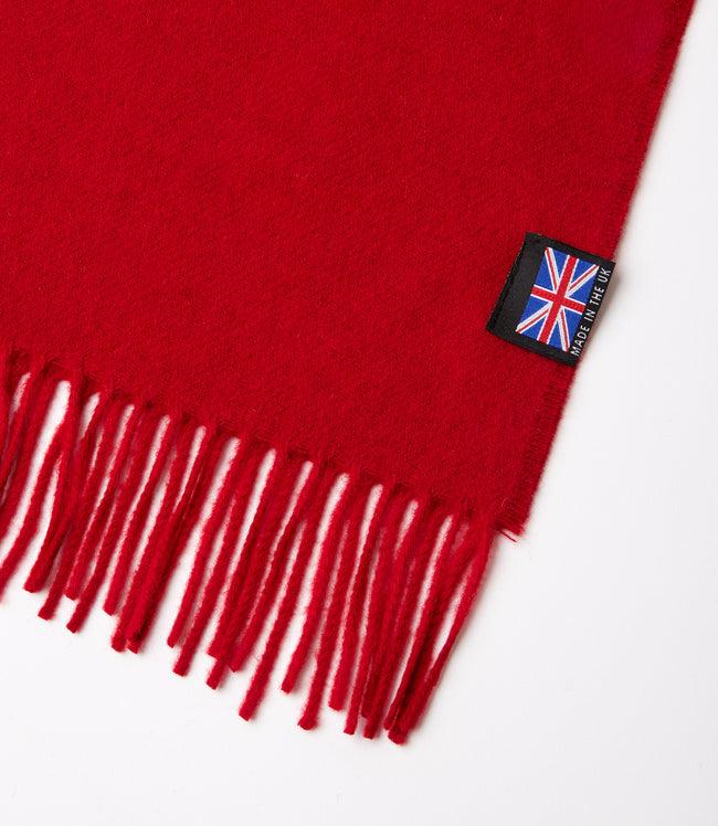 Karen Kane Red Merino Wool Fringed Scarf Karen Kane