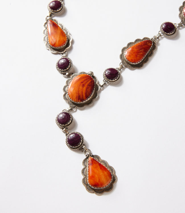 Karen Kane Red Spiny Oyster Lariat Necklace Karen Kane