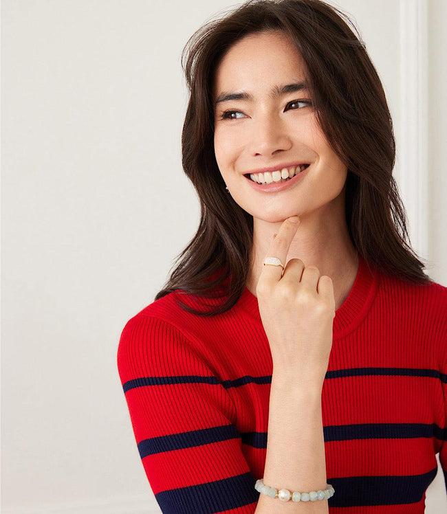 Karen Kane Red Stripe Ribbed Sweater Dress Karen Kane