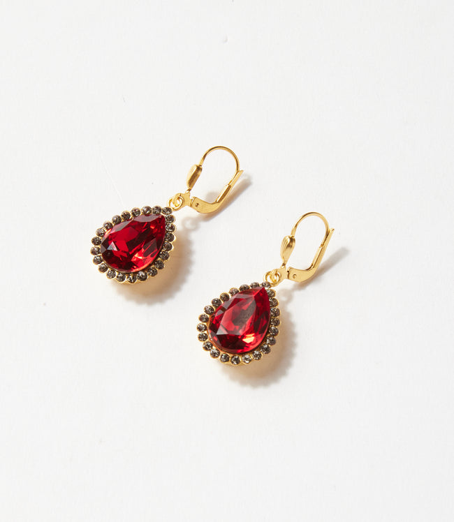 Karen Kane Red Teardrop Crystal Earrings Karen Kane