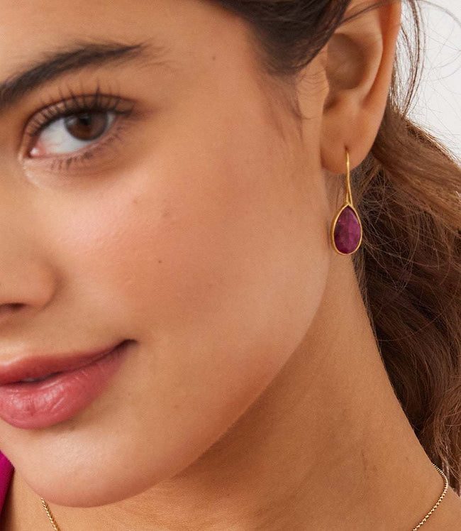 Karen Kane Ruby Gemstone Teardrop Earrings Karen Kane