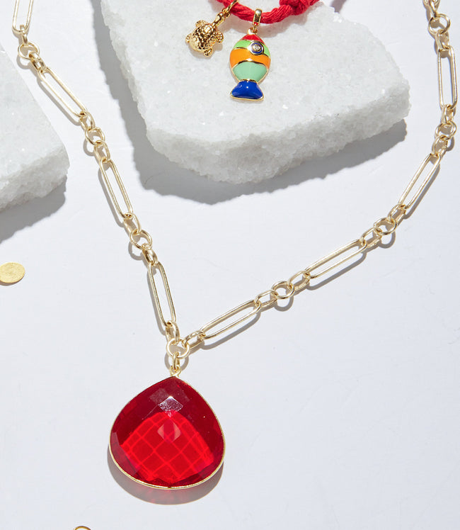 Karen Kane Ruby Ruby Quartz Pendant Necklace Karen Kane