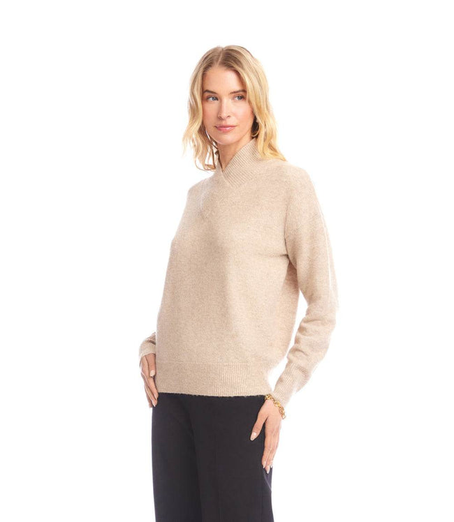 Karen Kane Sand Petite Size Shawl Collar Sweater Karen Kane