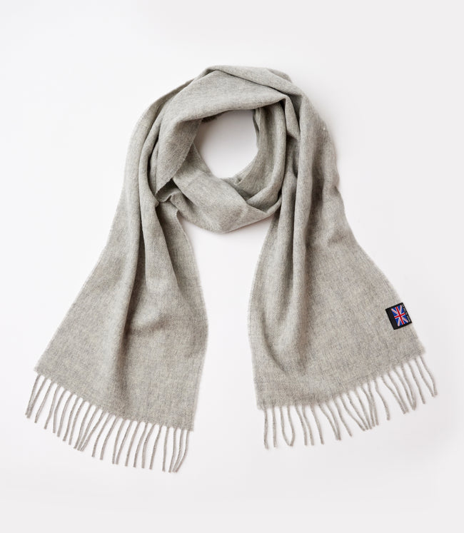 karen kane Silver Merino Wool Fringed Scarf Karen Kane