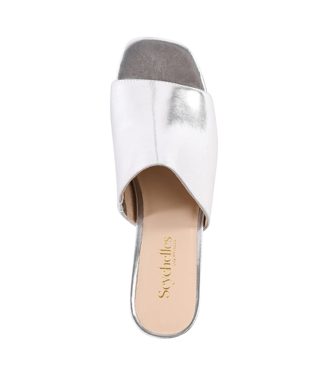 Karen Kane Silver Pepper Mid Heel Sandals Karen Kane