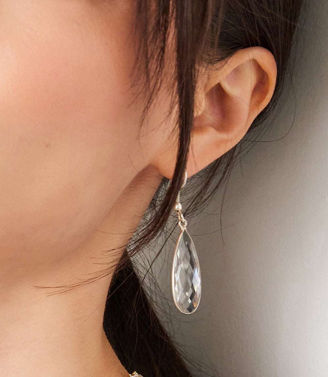 Karen Kane Silver Quartz Teardrop Earrings Karen Kane